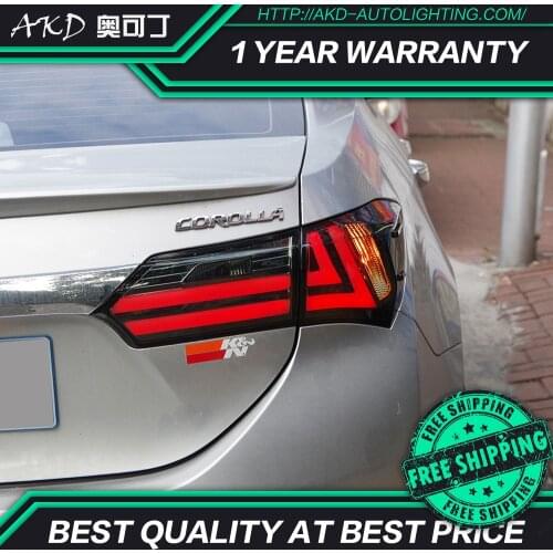 AKD tuning cars Tail lights For Toyota Corolla Altis 2014 Taillights LED DRL Running lights Fog lights angel eyes Rear parking