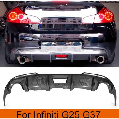 FRP Black Rear Bumper Exhaust lip Diffuser for Infiniti G37 Base Sedan 4-Door 2009-2013 Not for usa market