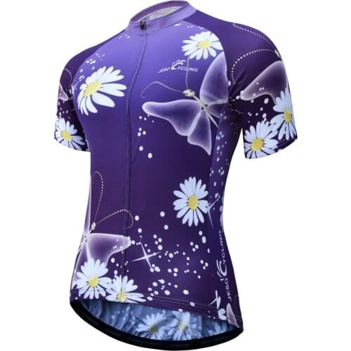 Womens Cycling Jersey Top Shirts MTB Bike Jersey Ropa Maillot Ciclismo Summer Short Sleeve Breathable Cycling Clothing