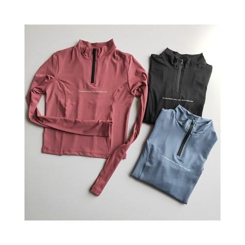 Yoga Suit Women Sweatshirts Sport Zipper Women Long Sleeve Sport Shirt Women Running Letter Womens Gym Fitness Top