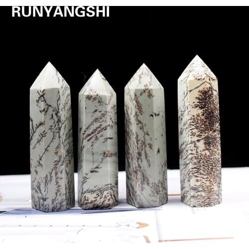 1PC Natural Crystal jade Column Crystal Point Quartz Mineral Stone Healing Obelisk Wand Home Decor DIY Gift Decoration Reiki