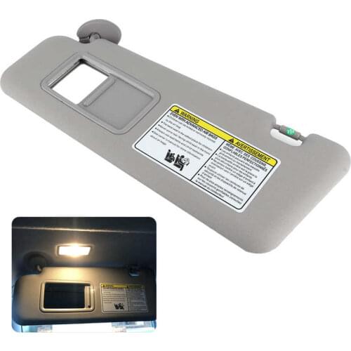 1pc Sun Visor Sunshade Board W/Light Left Driver Side 74320-48500-B0 Fit for Toyota Highlander 2008 2009 2010 2011 2012 2013 ABS