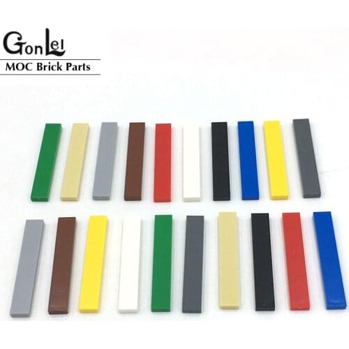 120Pcs/lot Tile 1x6 with Groove Tablet MOC Brick Parts Building Kits Blocks DIY Toys Compatible with 6636 Small Particles