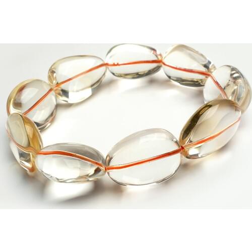 23*19*11mm Big Transparent Oval Crystal Quartz Beads Bracelet Fashion Women Femme Natural Stretch Charm Bracelet Jewelry