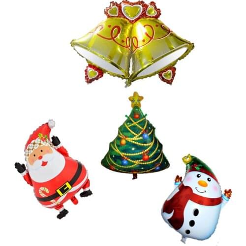 4pcs Merry Christmas Balloons Home Decor Santa Claus Snowman Christmas Tree Christmas Bell Party Decoration
