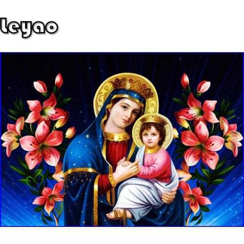 5D DIY diamond painting Nativity Religion cross stitch diamond embroidery mosaic full square drill portrait art,Mother of God