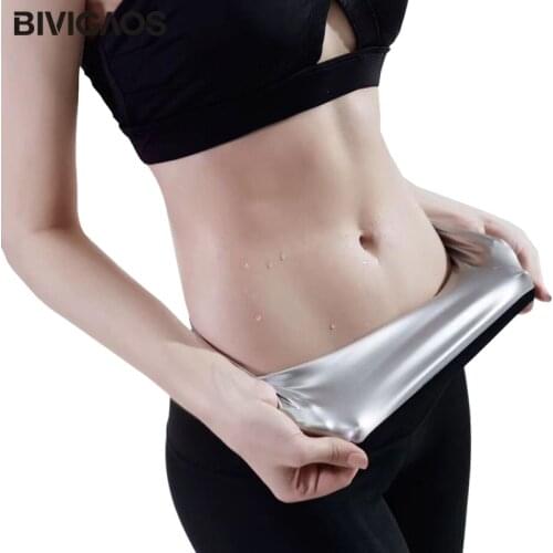 BIVIGAOS Sport Sweat Leggings Women High Waist Belly Fat Burning Fitness Leggings Pants Black Body-hugging Leggings Waist Shaper
