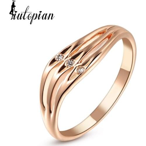 Italina Rigant Fashion Engagement Ring Made With Austrian Crystal Stellux Top Quality 1#RG91736gold