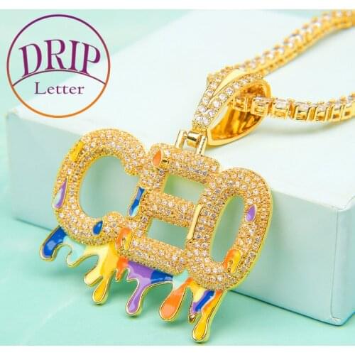 Custom Name Plates Pendant Solid Back Drip Real Gold Color Glow In Dark Hip Hop Jewelry