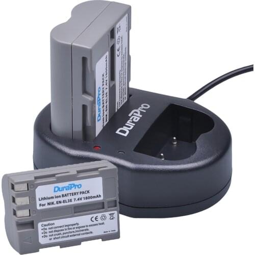 DuraPro 2pcs EN-EL3E EN EL3e Li-ion Battery + USB Dual Charger For Nikon D70 D70S D80 D90 D100 D200 D300 D300S D700 Camera
