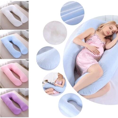 European Large U-shaped Maternal Cushion Cover Multi-functional Side Sleeping Cotton Pillowcase 80*160CM