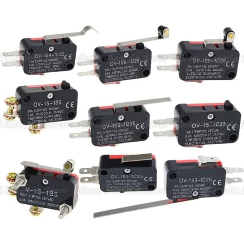 V-151-1C25/V-152-1C25/V-153-1C25/V-154-1C25/V-155-1C25/V-156-1C25/V-15-1C25/V-15-1B5 Momentary Micro Limit Switch