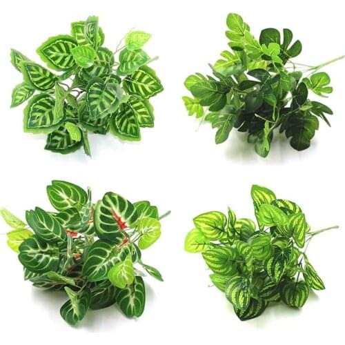Fake plant Plastic Flower Artificial Plants Green Grass Plastic plant decorative flowers Garden Home Decoration artificial grass