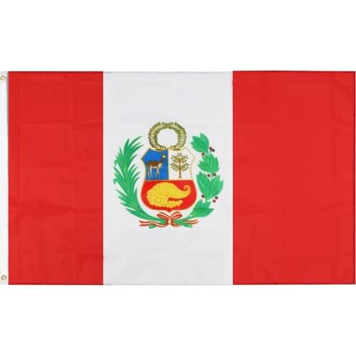 JiaHao Wholesale 100% Polyester Stock 3x5ft Peru Flag