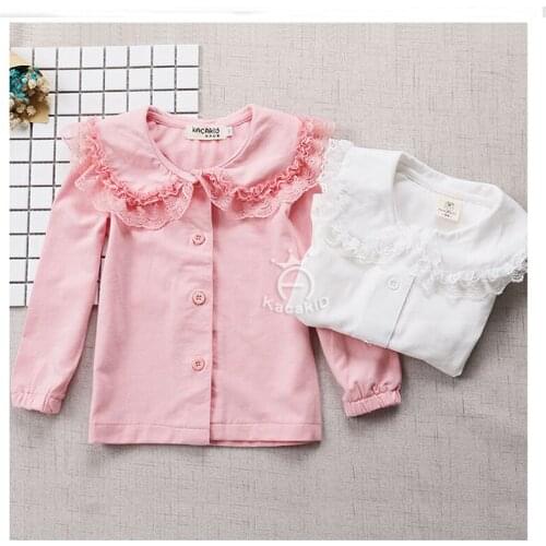 Baby Girls Lace Turn-Neck Collar Cardigan Thick Cotton Jacket Coat Casual Comfortable Tops for 1-3T kids