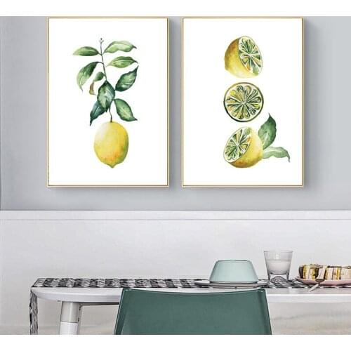 Lemon Canvas Painting Posters Prints Kitchen Wall Art Decor Lemon on the Branch Fruit Pictures Home Room Wall Decoration CH124
