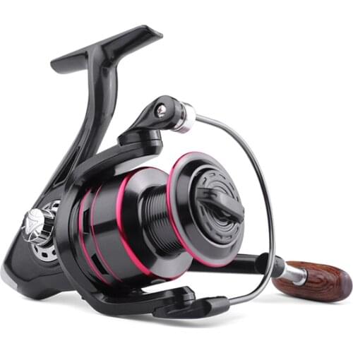 Metal Spinning Fishing Reel 8kg 12BBs Wooden Handle Line Spool Lure Fish Wheel Outdoor Portable Easy Fishing Carrying