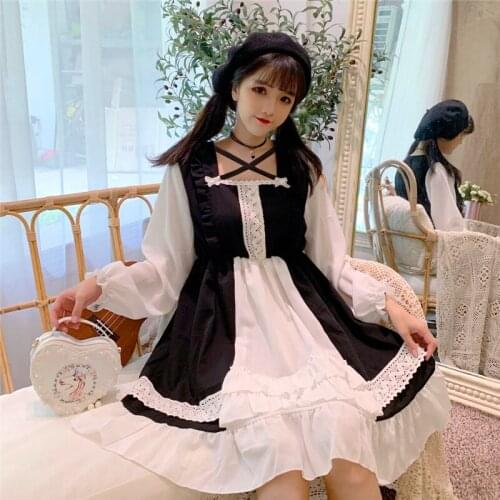 Kawaii Japanese Lolita Dress Soft Sister Sweet Daily Fungus Girl Short-sleeved Student Summer Tide Dress
