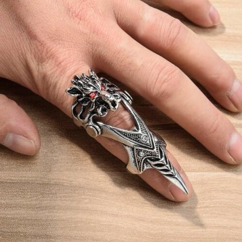 Fashion Punk Dragon Claw Finger Rings Antique Silver Color Wolf Knuckle Ring for Men Women Vintage Jewelry Anillo Hombre Bijoux