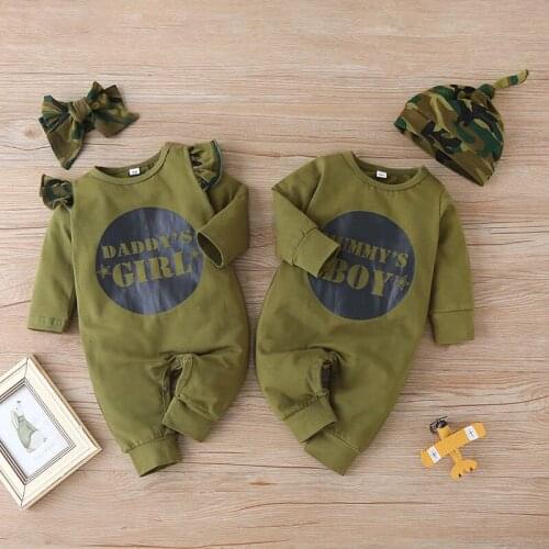 Newborn baby kids jumpsuits boys girls long-sleeved cotton suit 0-12m