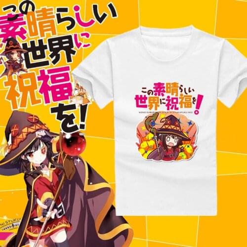 Kono subarashii sekai ni shukufuku wo Aqua Akua Cosplay T-shirt Anime T Shirt Summer Student Tees