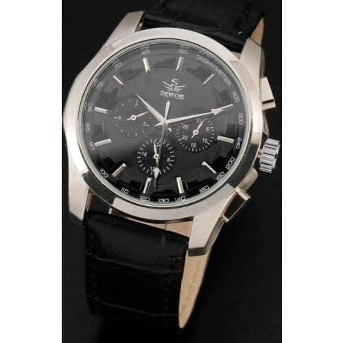 Hot sale fashion automatic date calendar multi function leather band men gift automatic mechanical wrist watch 8275