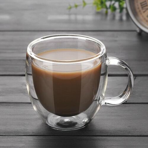 Mini Bodum Double Wall Glass Design Espresso Mug Anti Scald Handgrip Nespresso Tea Latte Coffee Cup Tasse Chat Swig Taza Gato