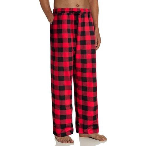 Mens Plaid Loose Sport Plaid Pajama Pants Trousers Cargo Pants Men European And American Frosted Design Sports Men Streetwear