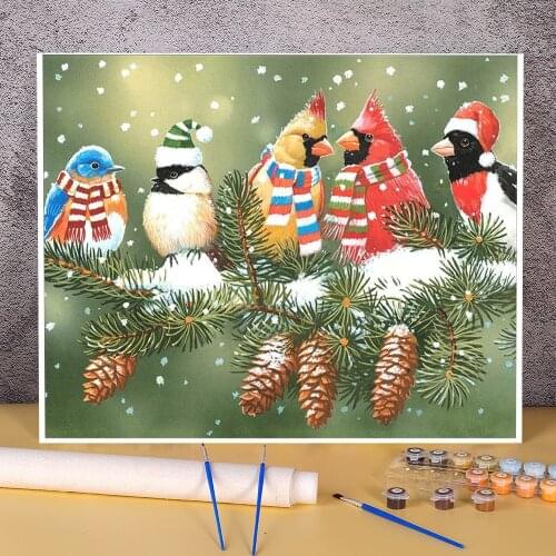 Christmas Ball With Snow Painting By Numbers Package Oil Paints 40*50 Canvas Painting Wall Decoration Children Wholesale