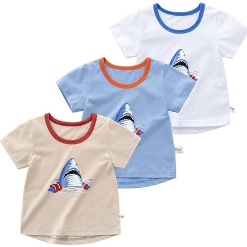 New Boys' Short-sleeved T-shirt Summer New Korean Version of Undershirt Lightweight Fabric Childrens Clothing