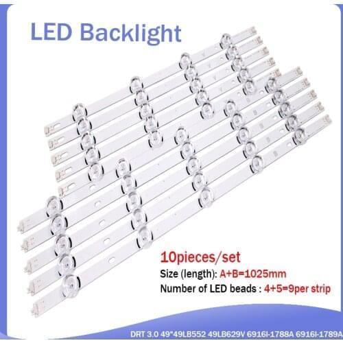 New 20PCS/set LED backlgith strip Replacement for LG 49LB5500 LC490DUE Innotek DRT 3.0 49 A B 6916L-1788A 1789A 1944A 1945A