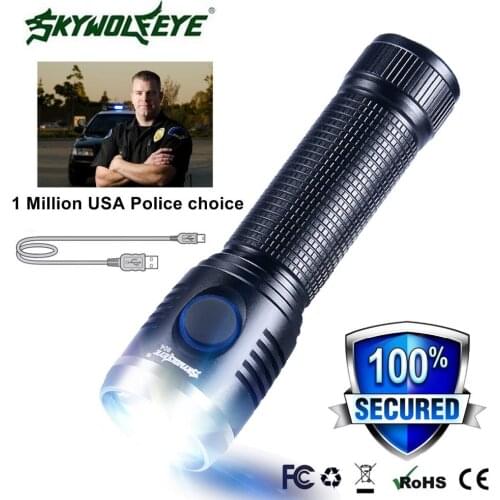 Portable Flashlights Mini Usb Rechargeable T6 Outdoor Military Led Flashlight Flashlight 18650 Tactical Self-defense Flashlight