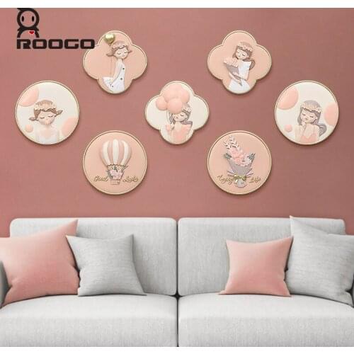 ROOGO Resin Fairy Girl Wall Hanging Art Home Bedroom Decoration Ornament Creative Gift