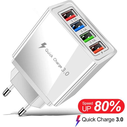 For Xiaomi Charger Quick Charge 3.0 Wall Fast Charging For iPhone XR 11 12 Pro Samsung Huawei Tablets Mobile Phone USB Chargers
