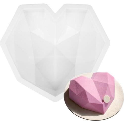 Diamond Love Heart Shape Silicone Cake Mold French Mousse Chocolate Pudding Jelly Cake Molds Baking Tools Kitchen Accessories