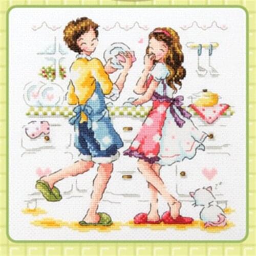 SO395 DIY Craft Stich Cross Stitch Cute Cartoon Painting Cotton Fabric Needlework Embroidery Crafts Counted Cross-Stitching Kits