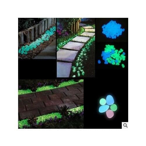 50Pcs Luminous stones Pebbles Rocks Glow Stones Glow in the Dark Garden, for Aquarium Fish Tank Walkways Garden Path Patio Lawn