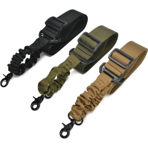 Tactical Nylon Adjustable single 1 One Point Bungee Rifle Gun Airsoft Amy Rifle Sling Hunting Gun Strap Shooting Accessories
