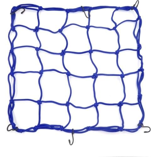 Uxcell a17051800ux0602 45cm x 45cm Blue Bungee Cargo Luggage Mesh Goods Net for Car Motorcycle