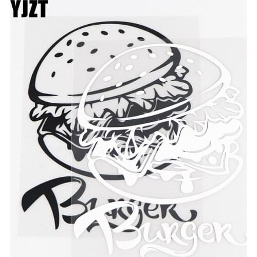 YJZT 11.7×14.7CM Exquisite Car Stickers Funny Burger Vinyl Decal Car Window Art Decor Black / Silver 10A-0778