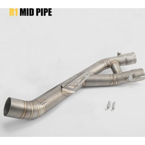 YZF R1 2015-2019 60mm Slip-On motorcycle Muffler Exhaust Cut-catalyst middle link pipe escape adapte pipe For YAMAHA R1 yzf-R1