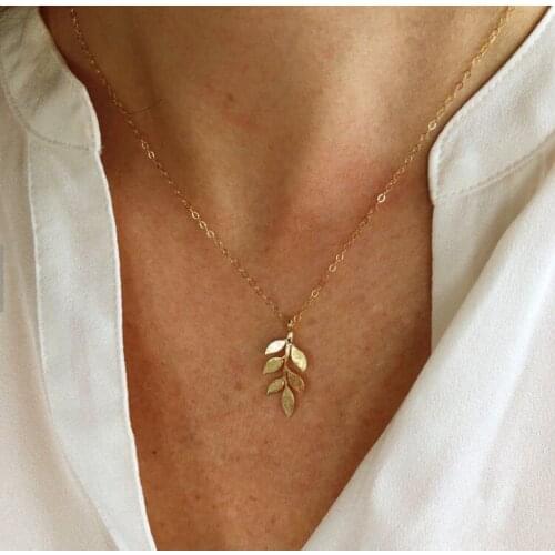 2020 New Leaf Pendant Necklace For Women Vintage Moon Star Necklaces Charm Statement Jewelry Fashion Party Gifts
