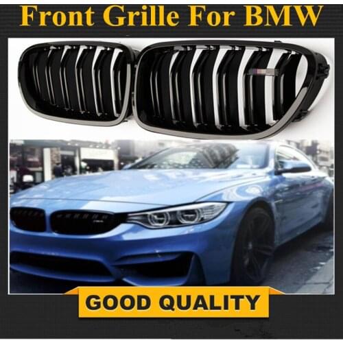 1 Pair: 5 Series F10 Glossy Black Dual Slat M5 Style Front Kidney Grille Grill For BMW F10 520i 523i 525i 530i 535i 2010
