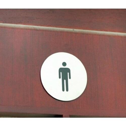 1Pcs Signage Sticker 2019NEW Multifunction Creative Household MS Men WC Pull Push Sign Board Home Shop Wall Door Stainless Steel