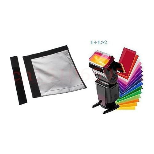 2 IN1 12pcs Strobist Flash Color card diffuser + Foldable Snoot Flash Softbox Diffuser YONGNUO YN565 YN560II YN560 580EX 430EX