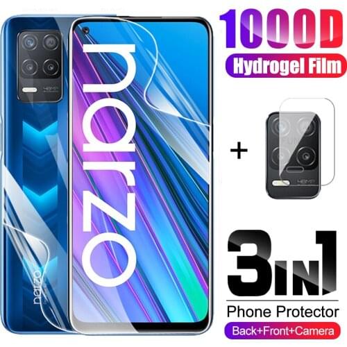 3in1 front back hydrogel film for realme narzo 30 5g screen protector for oppo realme narzo 30 realmy narzo30 camera lens film