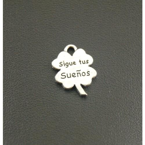 30 pcs Silver Color Plated four leaf clover Charms Pendants for Jewelry Making Handmade DIY A1235