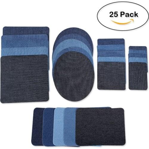 5pcs Repair Elbow Knee Denim Small Patches DIY Jeans Patch Iron on Transfers Iron on Transfers for Clothing Sewing Accessories