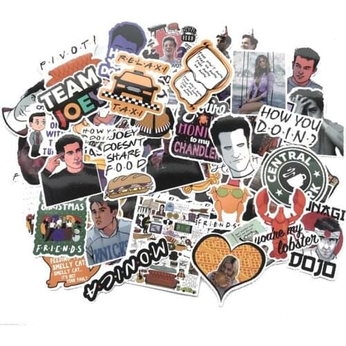 66pcs Stickers Friends TV Show Funny Kids Toy Sticker For DIY Phone Luggage Laptop Motorcycle Waterproof For Kids Gifts F4