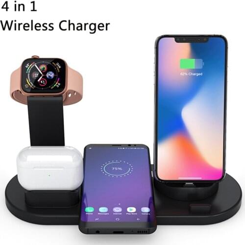 10W Qi Wireless Charger Dock Station 4 in 1 wireless charging wireless chargers phone carregadores sem fio cargador inalambrico